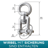 Edelstahl Drehwirbel mit Sicherungseil